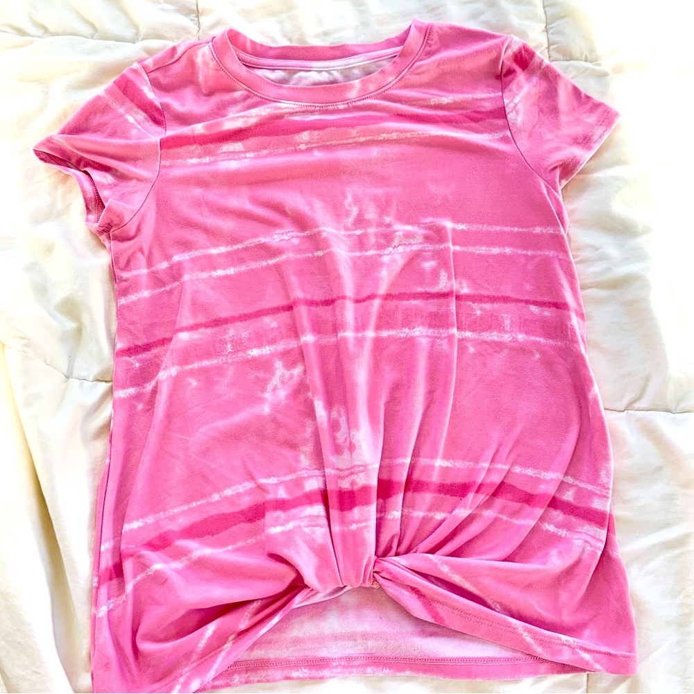 🌈6/$10 Pink Striped Tie-Dye Top